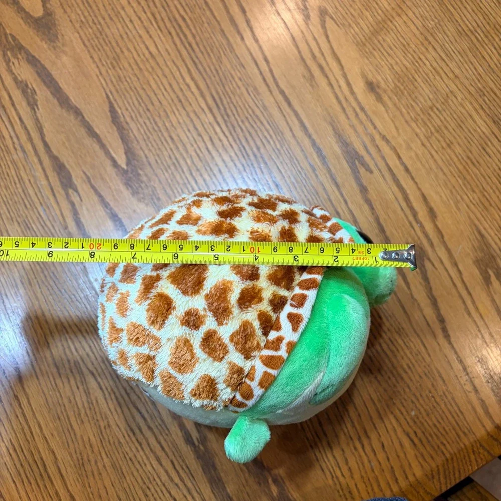 Ty Zoom Turtle Plush Beanie‎ Ballz Green Giraffe Print Shell Glitter Eyes 2013
